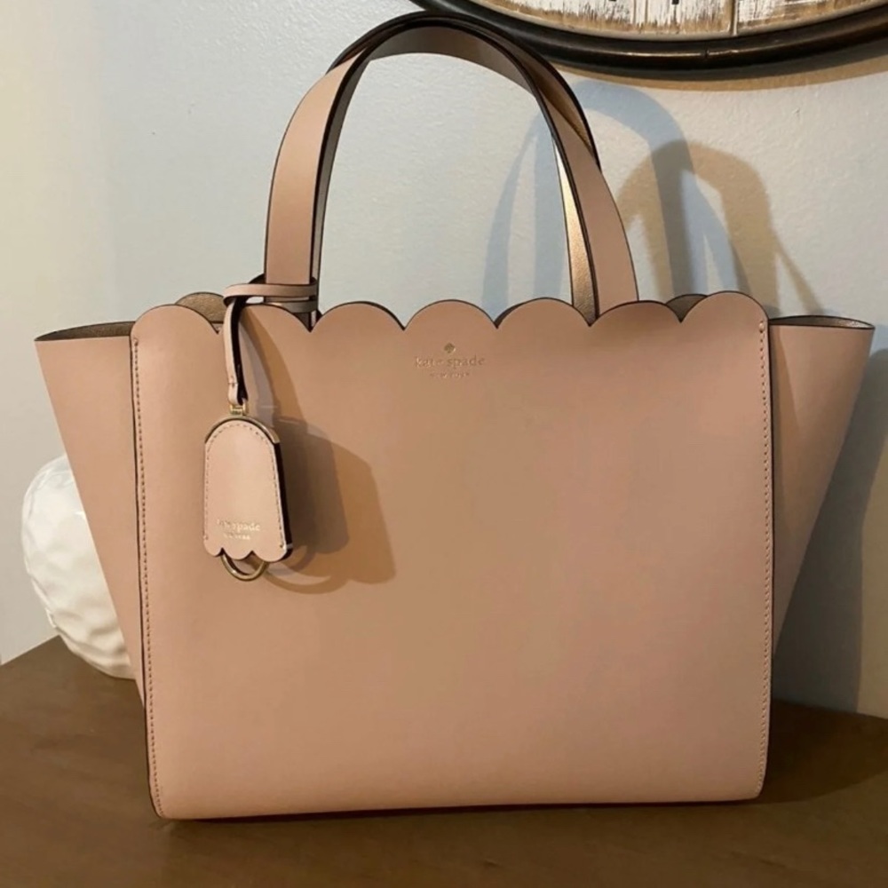 New Kate Spade Small Mina Pink Scalloped Purse